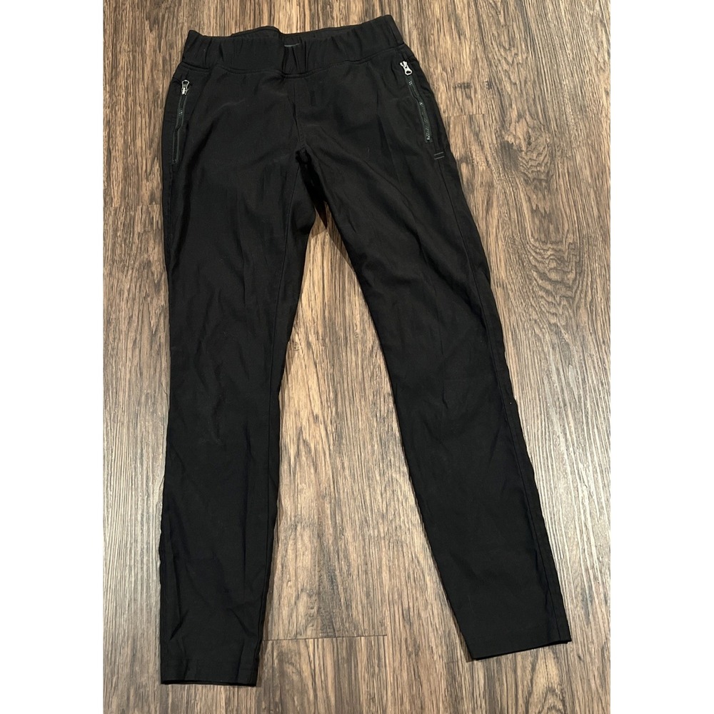 Toad&Co Pants Womens 4 Black Solid Stretch High Waisted Zipper Pockets Pull On